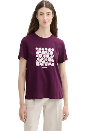 TOM TAILOR Damen T-Shirt aus Bio-Baumwolle mit Print, , XS