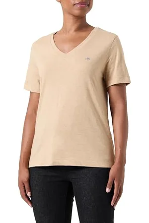 GANT Damen REG Shield SS V-Neck T-Shirt, ,S