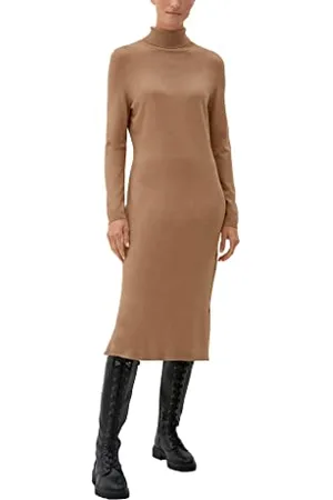 QS by s.Oliver Damen 2121299 Strickkleid, Braun, 34 EU