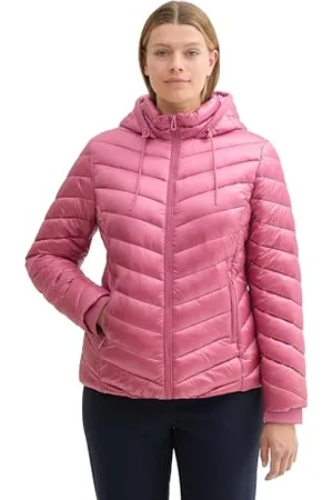 TOM TAILOR Damen 1043578 Plussize Lightweight Steppjacke mit Kapuze, 16348-Pink Velvet, 3XL