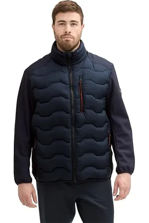 TOM TAILOR Herren 1042197 Plussize Hybrid Jacke mit Stehkragen, 10668-Sky Captain Blue, 5XL