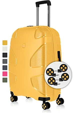 IMPACKT IP1 4-Rad Handgepäckkoffer aus recyceltem Material mit 6 Jahren Garantie; nachhaltiger Hartschalenkoffer mit austauschbaren klick-Rollen + USB Port; 55 cm, 2,8 kg, 38 Liter