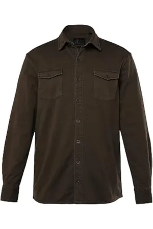 JP 1880 Herren große Größen Übergrößen Menswear L-8XL Hemd, Kent, MF, Cowboynähte, Pattentaschen, Sweat, 1/1