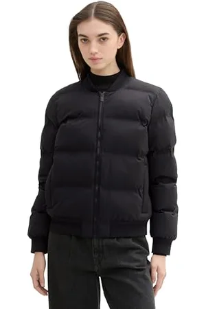 TOM TAILOR Damen 1042886 Bomber Puffer Jacke, 14482-Deep Black, L