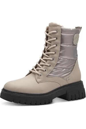 QS by s.Oliver Damen Stiefeletten zum Schnüren Wasserabweisend Vegan, Beige , 39 EU