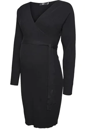 VERO MODA Female Strickkleid Normal geschnitten V-Ausschnitt Langes Kleid