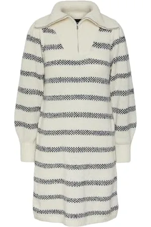 Pieces® PCJADINE LS Half Zip Knit Dress BC