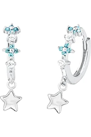 Prinzessin Lillifee Creolen 925 Sterling Silber Mädchen Kinder Ohrschmuck, mit Zirkonia synth., 1,6 cm, Silber, , Kommt in Schmuck Geschenk Box, 2034012