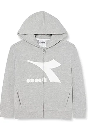 Diadora Jungen JU.HOODIE FZ, Light Middle Gray Melange, M
