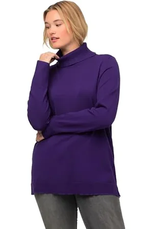 Ulla Popken Damen, große Größen, Rollkragenpullover, breite Rippbündchen, Langarm