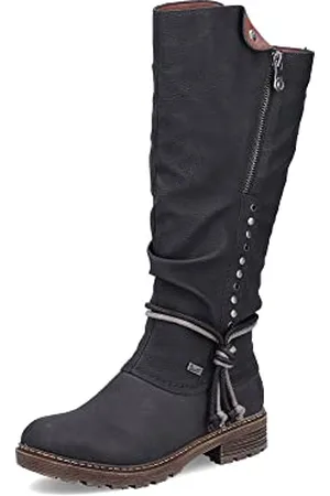 Rieker Damen Winterstiefel Z4759, Frauen Stiefel, wasserabweisend, TEX,warm,gefüttert,wasserdicht,tex,Boots,schwarz (01),42 EU / 8 UK