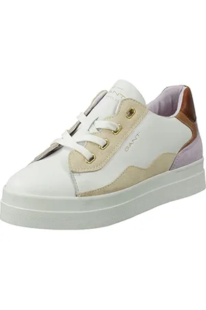 GANT FOOTWEAR Damen AVONA Sneaker, White/Lavender, 38 EU
