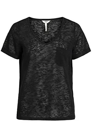 Object Damen OBJTESSI SLUB S/S V-Neck NOOS T-Shirt, per Pack , 36 (Herstellergröße: S)