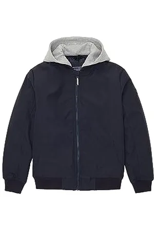 TOM TAILOR Jungen 1038538 Bomberjacke mit Abnehmbarer Kapuze, 10668-sky Captain Blue, 152