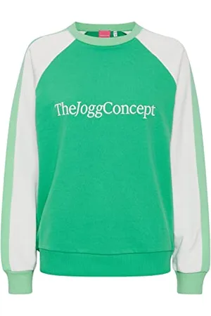 TheJoggConcept JCSAFINE Raglan Damen Sweatshirt Pullover Sweater O-Neck Crewneck Rundhals Raglan-Ärmel mehrfarbige Colorblock Optik, Größe:XL, Farbe: