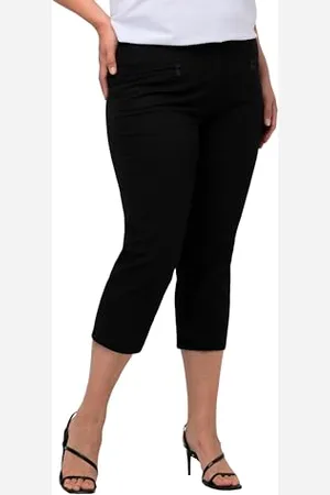 Ulla Popken Damen Mony, Wadenlang, Zipptaschen, Stretch Hose, , 42W / 32L EU