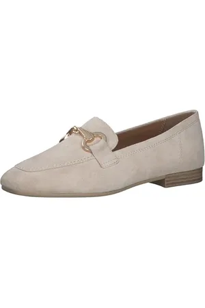 Tamaris Damen Slipper Leder Blockabsatz; IVORY/beige; 37 EU