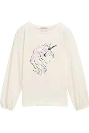 TOM TAILOR Mädchen Kinder Langarmshirt mit Einhorn-Print, , 92/98