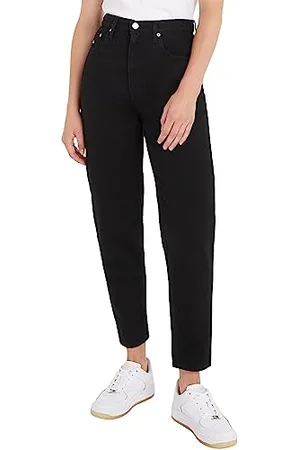 Tommy Hilfiger Damen Jeans Hose Mom Jeans Stretch, Schwarz ( Black), 30W/28L
