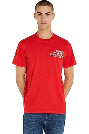 Tommy Hilfiger Herren T-Shirt Kurzarm Concert Tee Regular Fit, (Deep Crimson), L