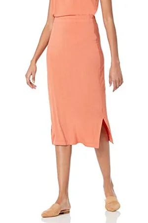 Amazon Damen Midirock aus Strick zum Hieinschlüpfen (erhältlich in Übergröße), , L