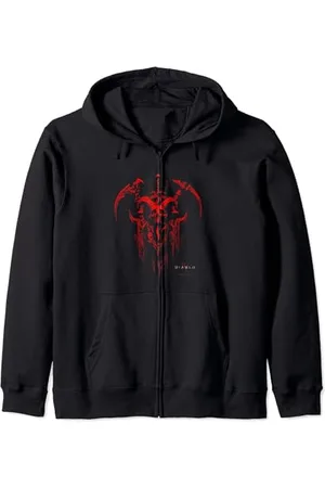 Diablo IV Necromancer Sigil Distressed Red Armor Kapuzenjacke