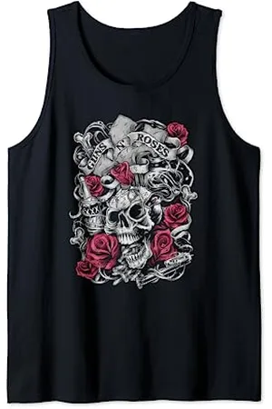 Guns N´Roses Offizieller Flourish Skull Pink Roses Tank Top