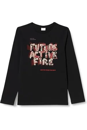 QS by s.Oliver Junior Langarmshirt mit Schriftprint