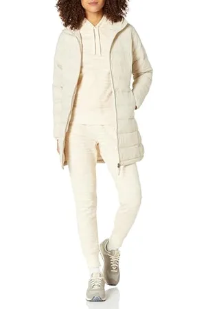 Amazon Damen Leichter, wasserabweisender, verstaubarer Regular-Fit-Daunenmantel mit Kapuze (erhältlich in Plus Size), , XL