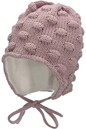 Sterntaler Baby Mädchen Strickmütze Baby GOTS Strickmütze Mütze - Baby Strickmütze, Mütze Baby - aus Baumwolle mit Bindeband - , 39