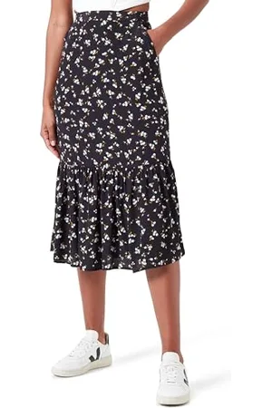 Tommy Hilfiger Damen Rock Floral Ruffle Midi-Länge, (Spring Floral), XXS