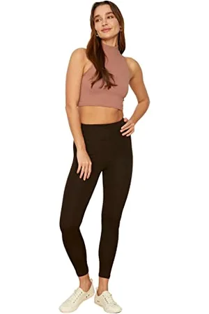 Trendyol Braune hohe Taillengewinnung gestrickte Strumpfhosen, braun, klein
