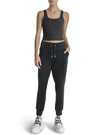 DKNY Damen Rhstn Logo Jogger Sweatpants, , S EU