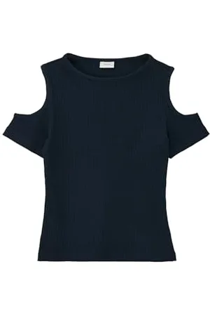 QS by s.Oliver Mädchen 2142436 T-Shirt mit Cut Outs, blau, S