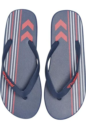 Hummel Unisex Multi Stripe FLIP Flop Slipper, Black IRIS/Flame Scarlet, 42 EU