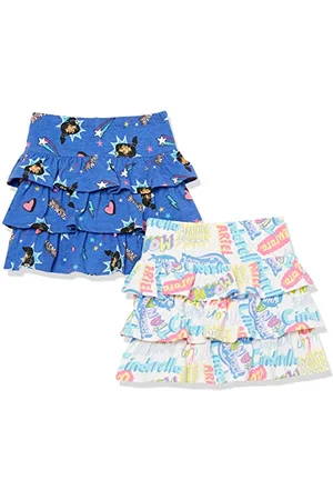 Amazon Disney | Marvel | Star Wars | Frozen | Princess Mädchen Scooter-Röcke aus Strick mit Rüschen, 2er-Pack, , 9 Jahre