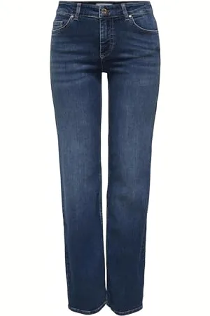 ONLY Female Straight-Fit Jeans ONLBLUSH Mittlere Taille Gerade geschnitten Jeans