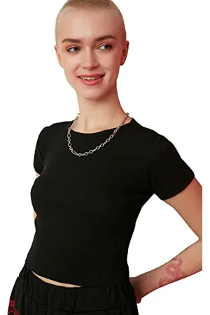 Trendyol Damen Ferry Crop Gestrickte Bluse Blouse, , M EU