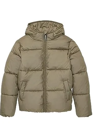 TOM TAILOR Jungen 1038539 Puffer Winterjacke mit Kapuze, 10415-Dusty Olive Green, 164