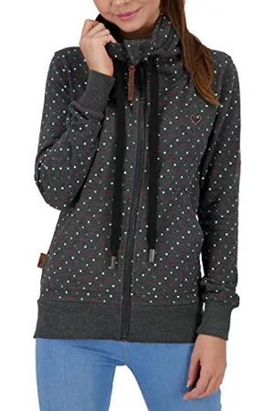 alife kickin ALIFE and Kickin VivianAK B Sweatjacket – Damen Sweatjacke – Kapuzenjacke mit Reißverschluss – Kurze Zipper Jacke für Herbst & Winter M