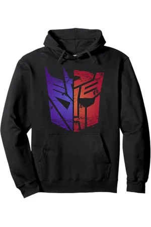 TRANSFORMERS Decepticon Autobot Distressed Split Logo Pullover Hoodie
