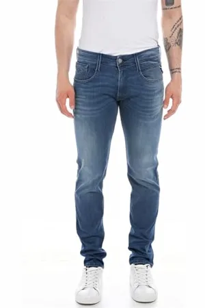 Replay Herren Jeans Anbass Slim-Fit mit Power Stretch, (Blau), 29W / 32L
