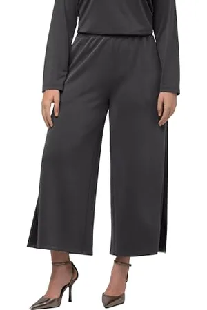 Ulla Popken Damen Sweathose, weites Bein, Elastikbund, Modalmix Hose, , 54-56