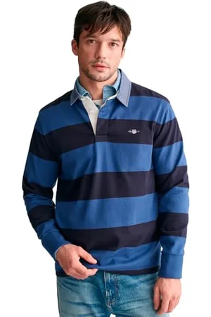 GANT Herren REG Chambray Stripe Heavy Rugger T-Shirt, , S
