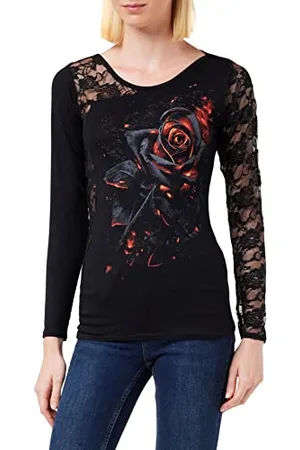 Spiral Burnt Rose - One-Shoulder-Top mit Spitze - - S