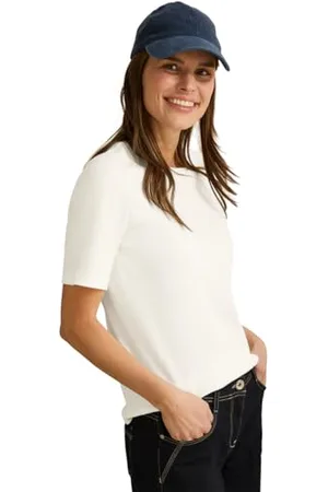CECIL Damen B322914 Basic RIPP-Struktur T-Shirt, , S