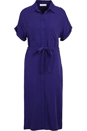 Tamaris Damen Halbarm shirt Kleid AOMORI Blau 40