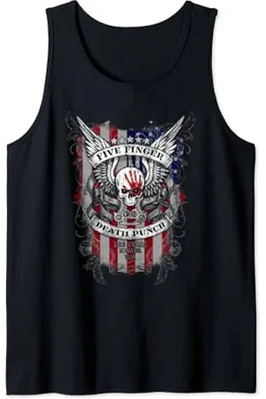 Five Finger Death Punch 5FDP - No Regrets Stars & Stripes American Flag Tank Top