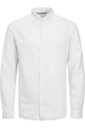 JACK & JONES Herren Jprccmaze Linen Shirt L/S Button Down Langarmhemd 12251024, ,S