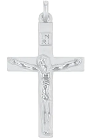 Amor Motivanhänger 925 Sterling Silber Unisex Damen Herren Anhänger, 3,5 cm, Silber, Kreuz mit Corpus, Kommt in Schmuck Geschenk Box, 2017519